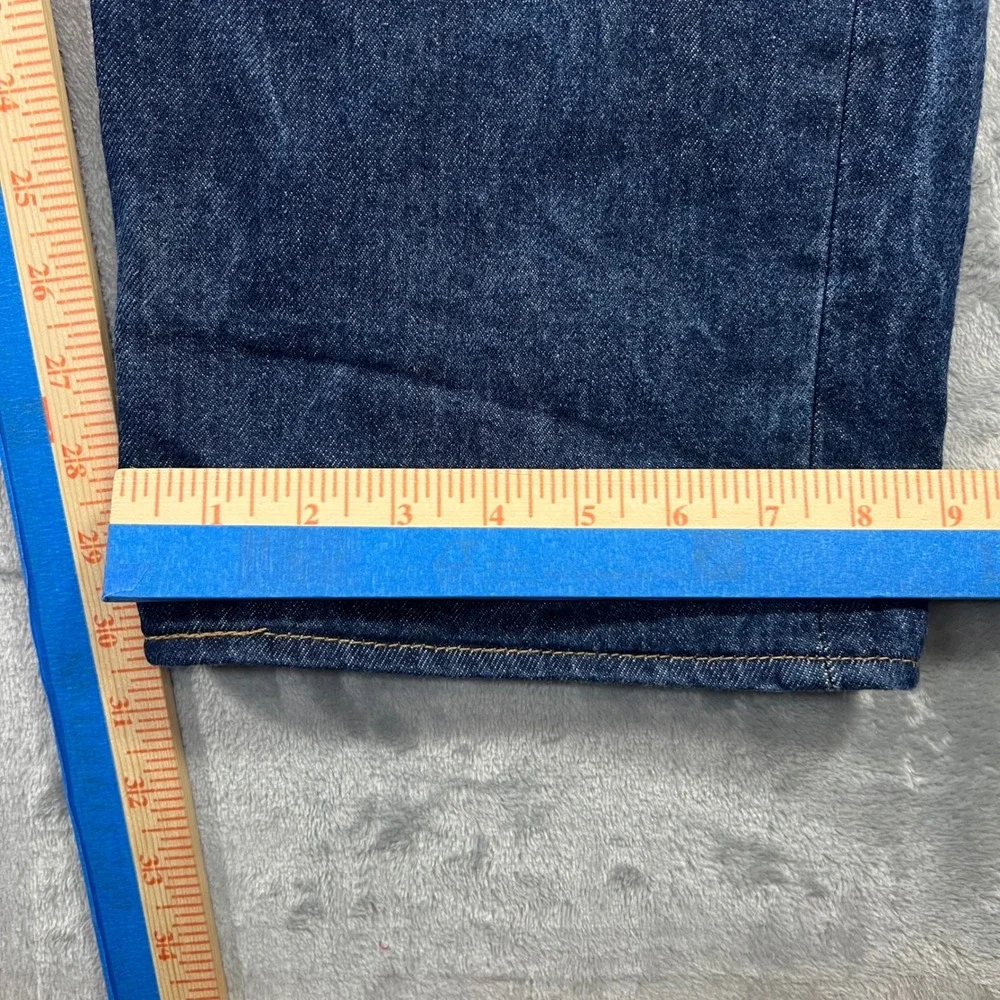 LEVI'S 501 Original Fit Jeans Mens 42x32 Dark Indigo Blue Button Fly Classic